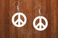 (1 inch size) Peace sign earrings  - BULK PURCHASE 10pairs