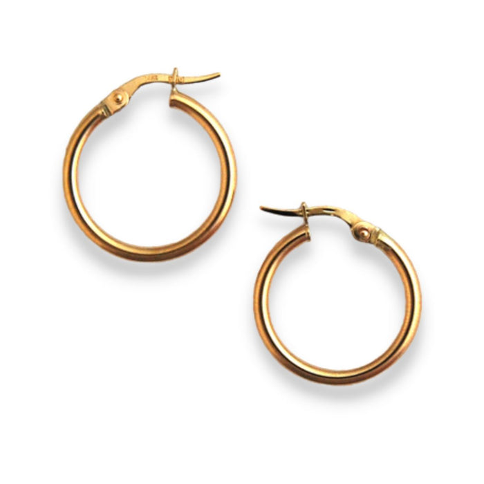 14K 2mm X 20mm HOOP Earrings | Washington Diamond