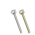 14k Gold Prong Fishtail Nose Bar 20G 18G-My Body Piercing Jewellery