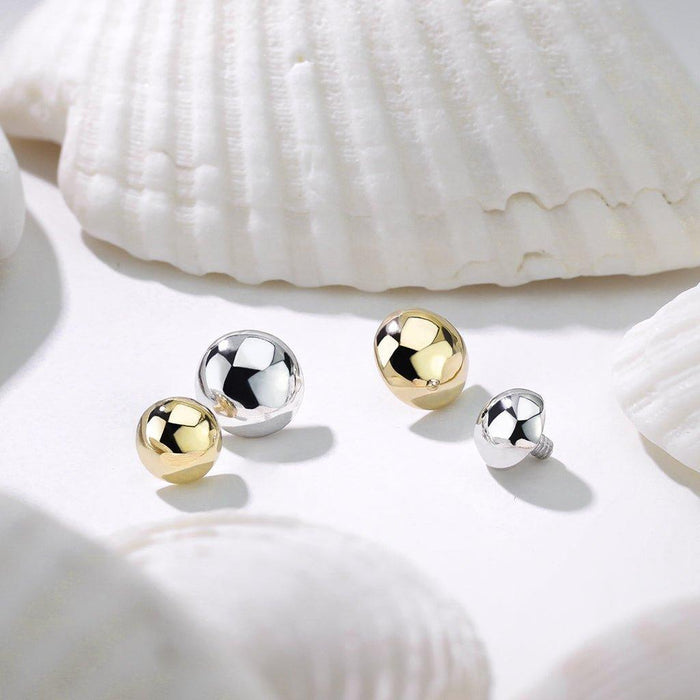 14kt Gold Dome Dermal Top 14G-My Body Piercing Jewellery