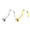 14kt Gold Dome Nose Screw 20G-My Body Piercing Jewellery
