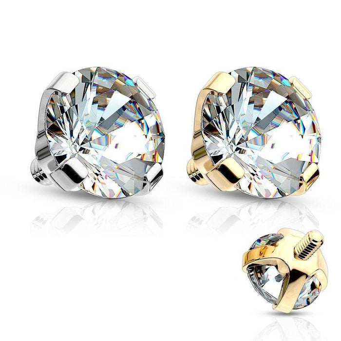 14kt Gold Gem Dermal Top 14G-My Body Piercing Jewellery