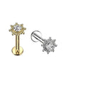 14kt Gold Gem Starburst Labret-My Body Piercing Jewellery