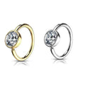 14kt Gold Gem Twist Ring 20G 8mm-My Body Piercing Jewellery