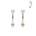 14kt Gold Heart Curve 16G 8mm-My Body Piercing Jewellery