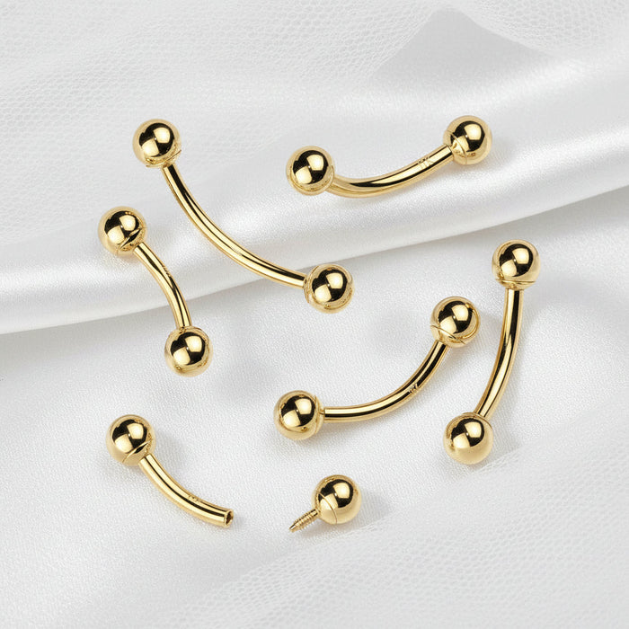 14kt Gold Internally Threaded Curve