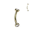 14kt Gold Internally Threaded Gem Curve