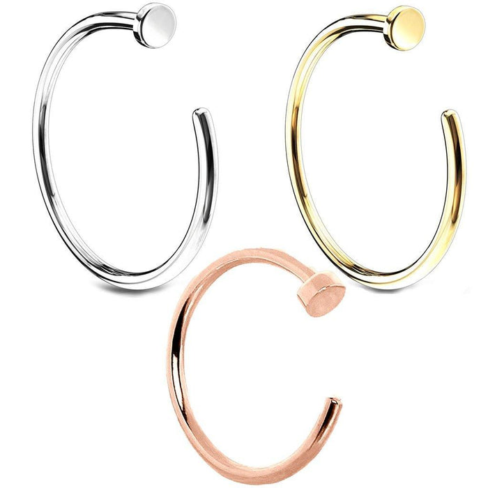 14kt Gold Nose Hoop 20G 18G-My Body Piercing Jewellery