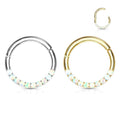 14kt Gold Opal Paved Hinged Ring 16G-My Body Piercing Jewellery