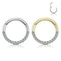 14kt Gold Paved Hinged Ring 16G-My Body Piercing Jewellery