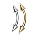 14kt Gold Spike Curve Bar 16G 8mm-My Body Piercing Jewellery