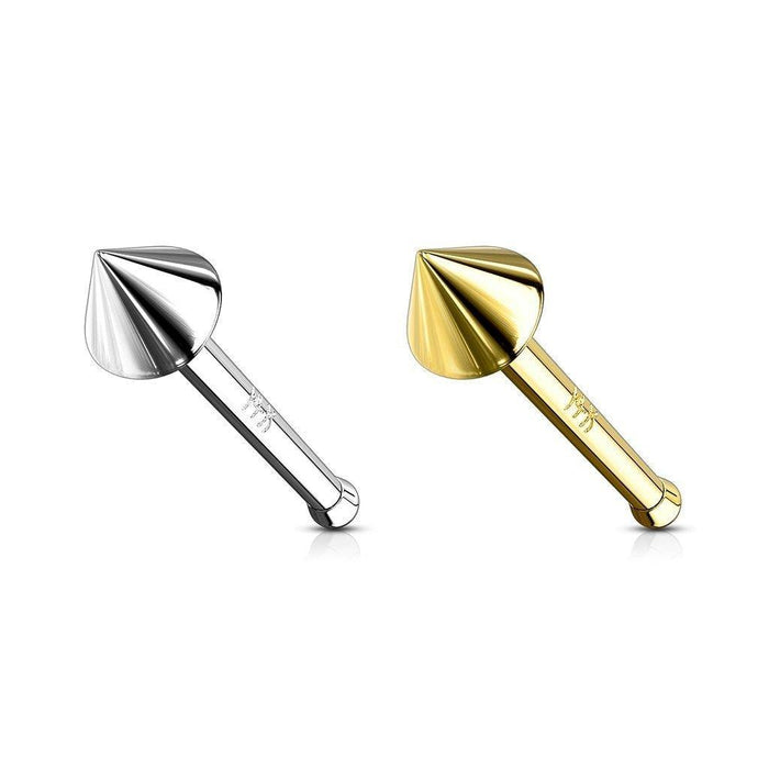14kt Gold Spike Nose Bone 20G-My Body Piercing Jewellery