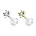 14kt Gold Star Gem Bioflex Labret 16G-My Body Piercing Jewellery