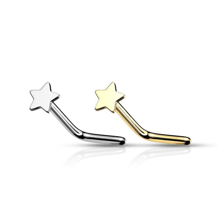 14kt Gold Star Nose L Bend 20G-My Body Piercing Jewellery