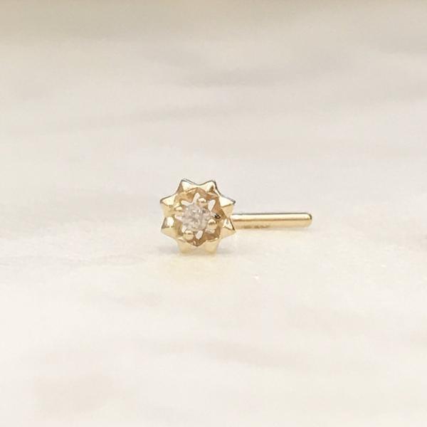14kt Gold Starburst Nose L Bend 20G-My Body Piercing Jewellery