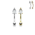 14kt Gold Teardrop Curve 16G 8mm-My Body Piercing Jewellery