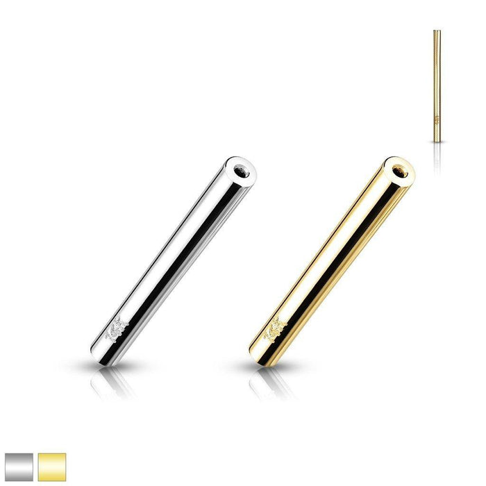 14kt Gold Threadless Barbell Bar 18G 16G 14G-My Body Piercing Jewellery