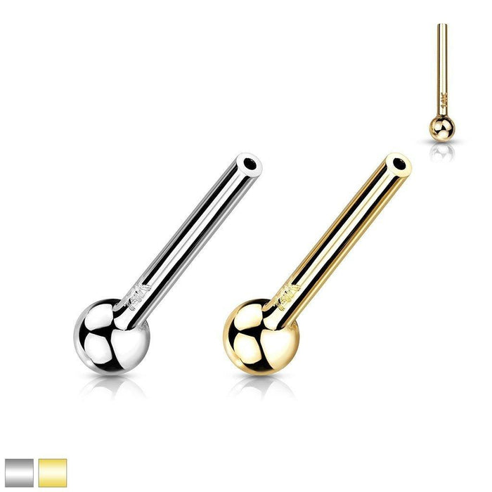 14kt Gold Threadless Cartilage Bar 18G 16G-My Body Piercing Jewellery