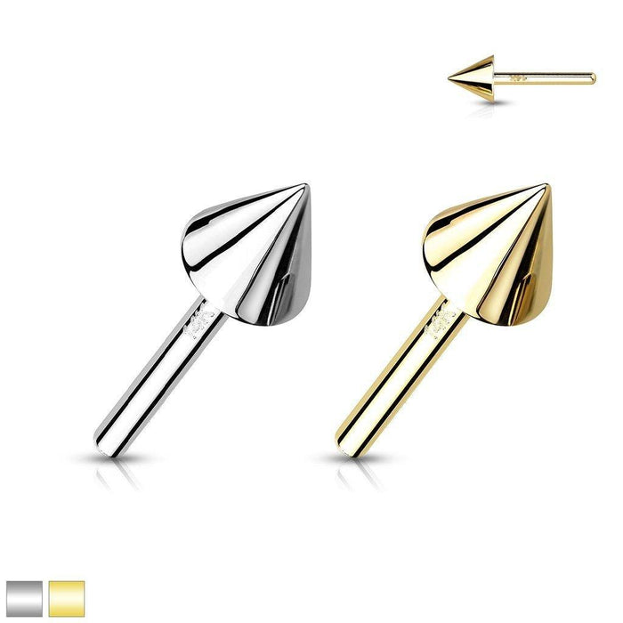 14kt Gold Threadless Spike Top-My Body Piercing Jewellery