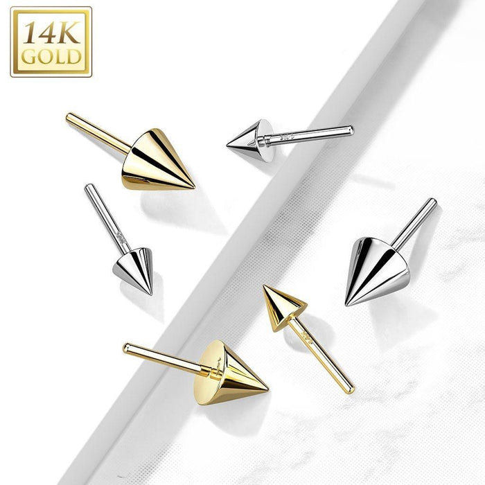 14kt Gold Threadless Spike Top-My Body Piercing Jewellery