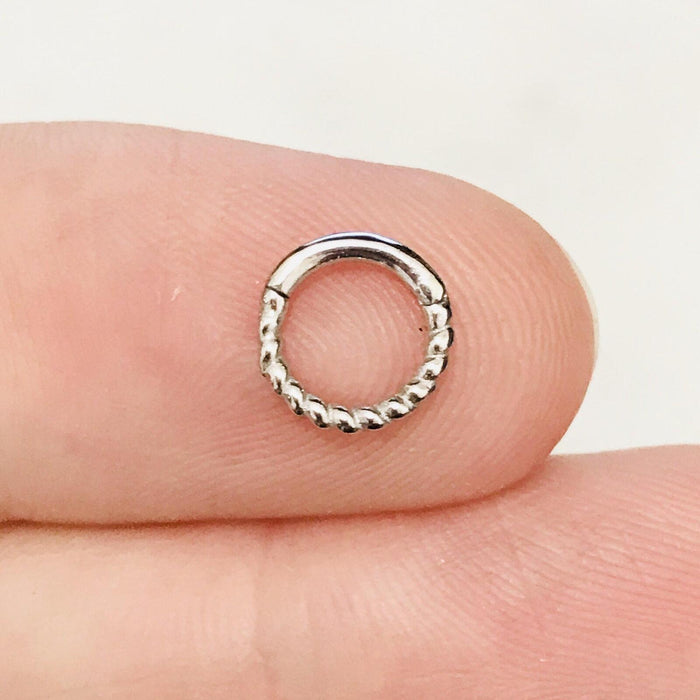 14kt Gold Twisted Hinged Ring 16G-My Body Piercing Jewellery