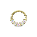 14kt Yellow Gold 5 Opal Ring 16G 8mm-My Body Piercing Jewellery