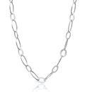 18"Multi-Texture Oval Sterling Necklace | Washington Diamond