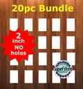 2x1.25 inch Rectangle badge reels - Bundle of 20 - Single sided MDF