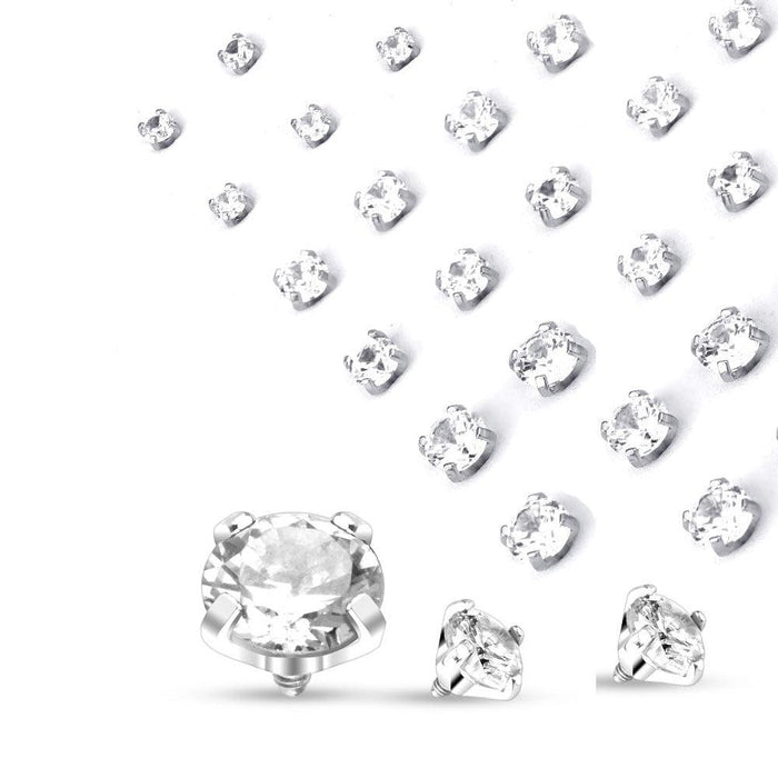 3, 4 or 5mm Round Gem Dermal Top 14G-My Body Piercing Jewellery