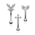 3pc Gem Curve Pack 16G 8mm (2)-My Body Piercing Jewellery
