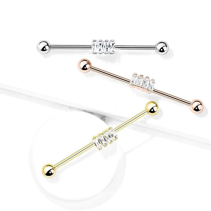 4 Gem Industrial 14G 38mm-My Body Piercing Jewellery