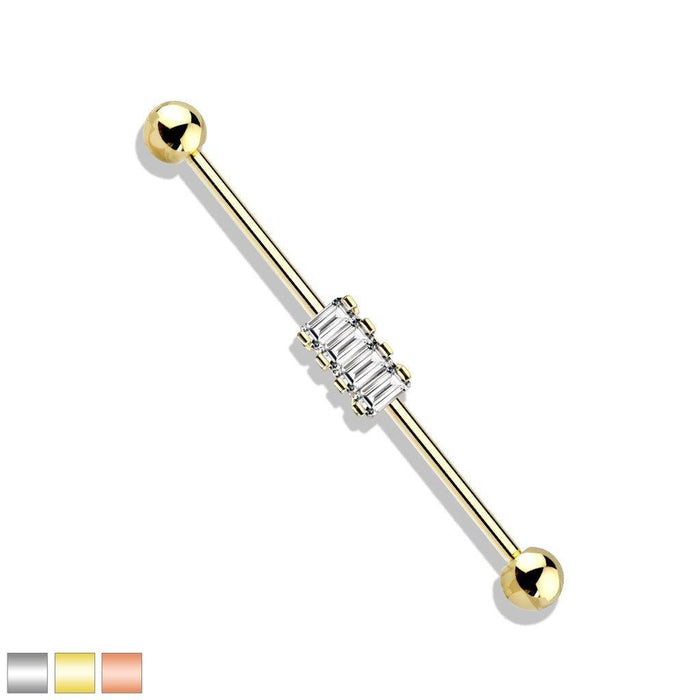 4 Gem Industrial 14G 38mm-My Body Piercing Jewellery