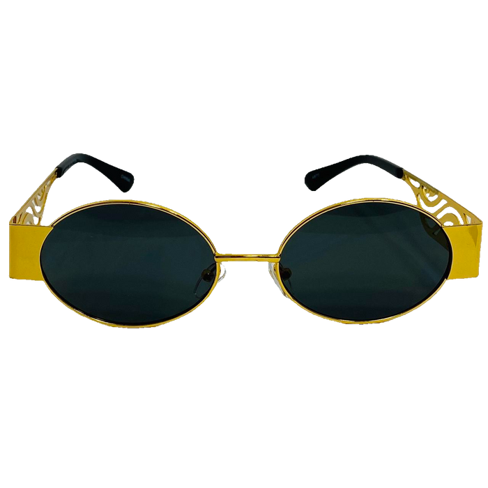 Black/Gold Oval Lens Sunglasses