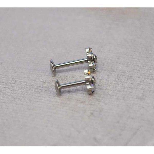 7 Gem Flower Labret 16G-My Body Piercing Jewellery