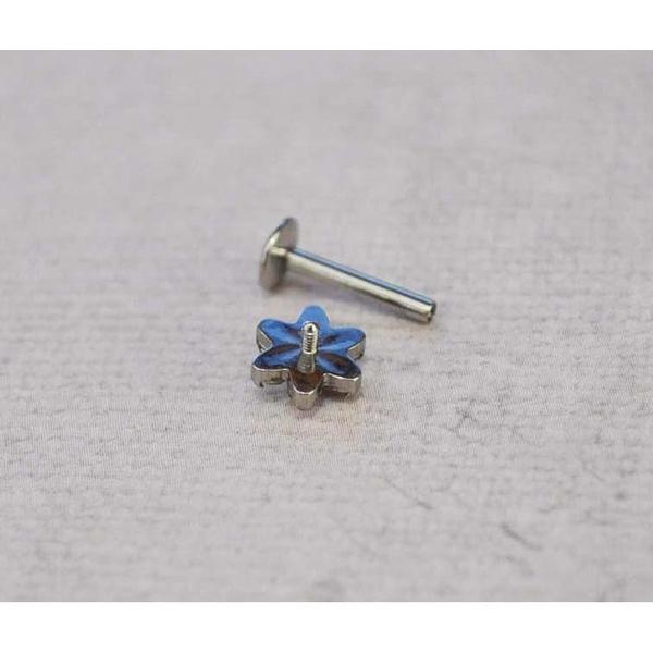 7 Gem Flower Labret 16G-My Body Piercing Jewellery