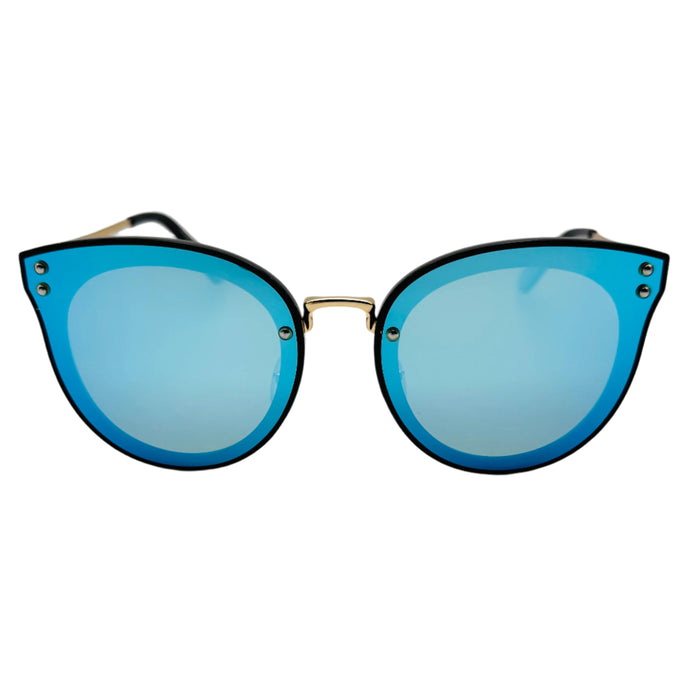 7020 | Rimless Mirrored Lens Polarized Cateye Sunglasses