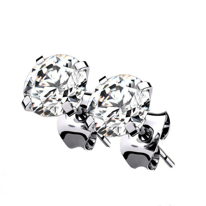 .925 Sterling Silver Stud Earrings Pair-My Body Piercing Jewellery