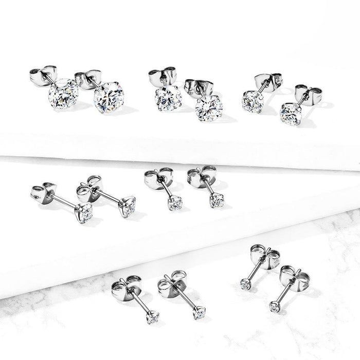 .925 Sterling Silver Stud Earrings Pair-My Body Piercing Jewellery