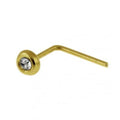 9kt Yellow Gold Bezel Nose L Bend 22G-My Body Piercing Jewellery