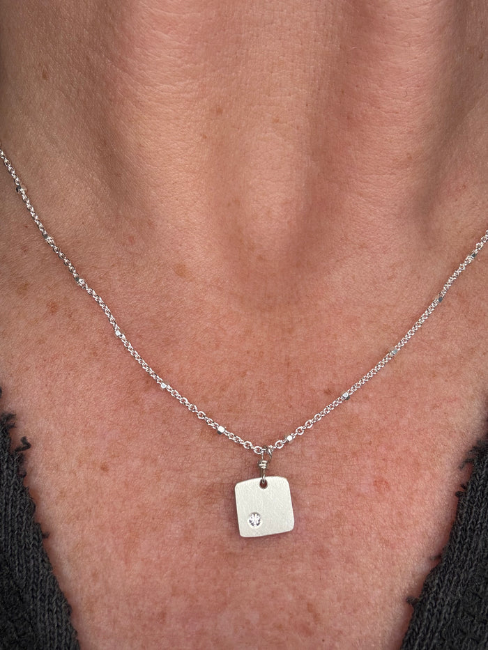 Diamond Dogtag Necklace  (N115Sd)