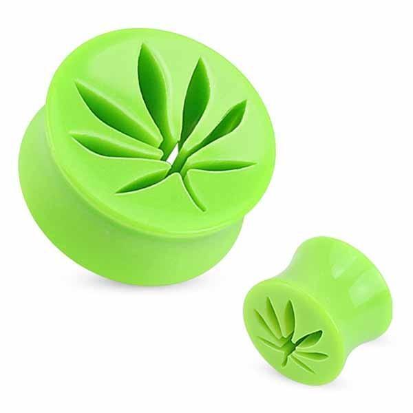 Acrylic Pot Leaf Tunnel-My Body Piercing Jewellery