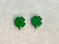 Acrylic stud clover glitter - 10 pair or 20 pair bundle