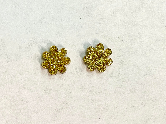Acrylic stud flower glitter - 10 pair or 20 pair bundle