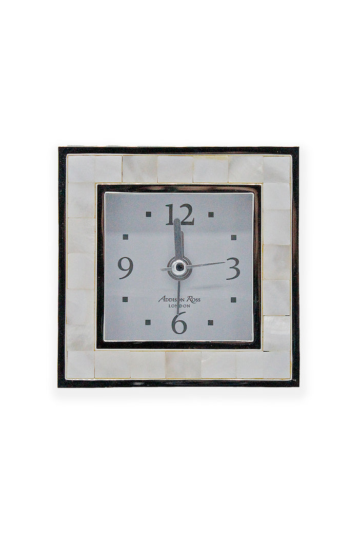 Mother of Pearl Square Alarm Clock - Mildred Hoit