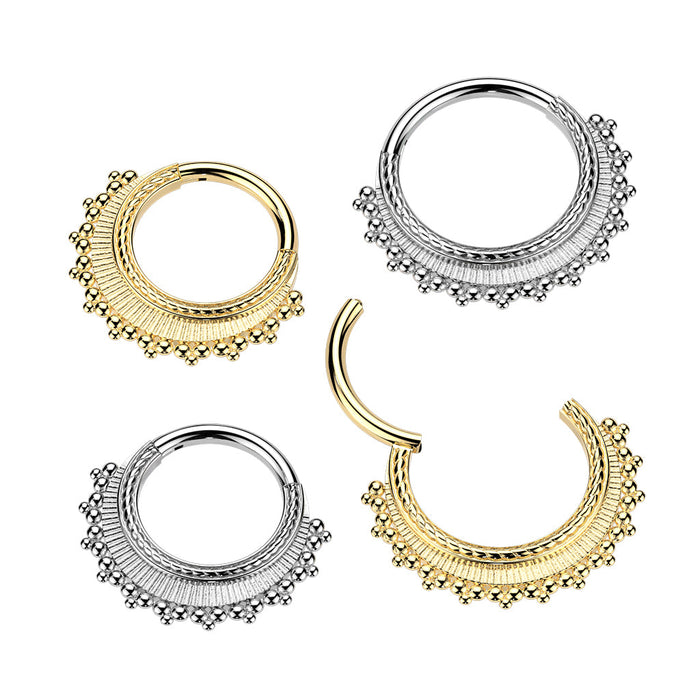 Beaded Fan Hinged Ring