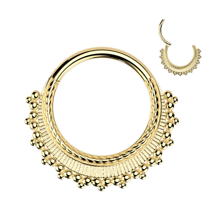 Beaded Fan Hinged Ring