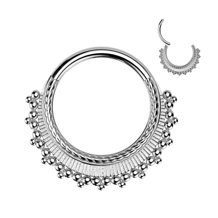 Beaded Fan Hinged Ring
