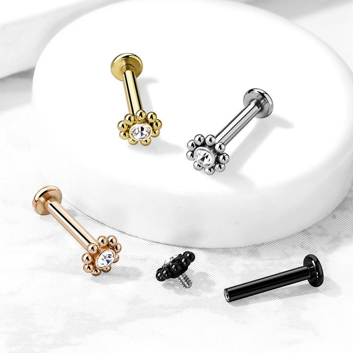 Beaded Gem I.T. Labret 16G-My Body Piercing Jewellery
