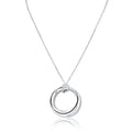 Beveled Round Sterling Silver Pendant | Washington Diamond