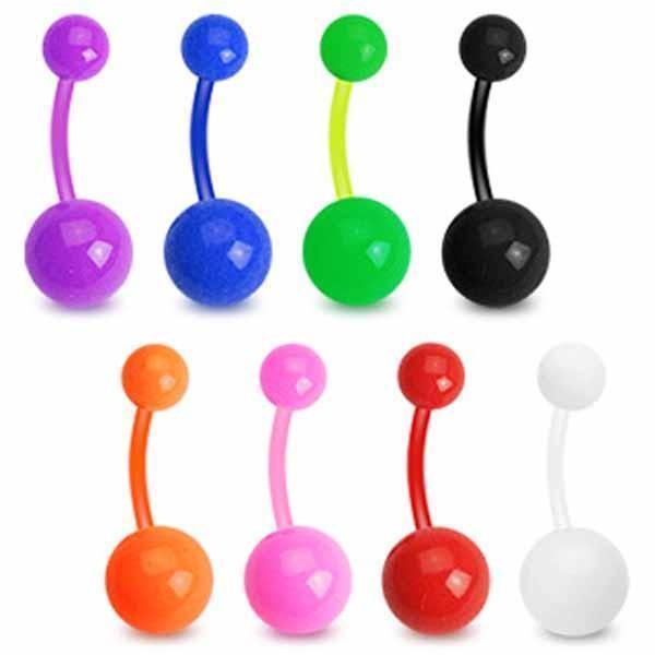 Bioflex Solid Colour Belly Bar 14G-My Body Piercing Jewellery